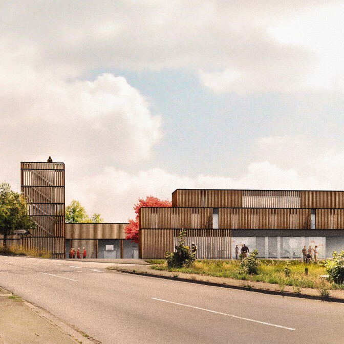 Marburg, Neubau Feuerwehrhaus, Trainingszentrum und Jugendausbildungszentrum